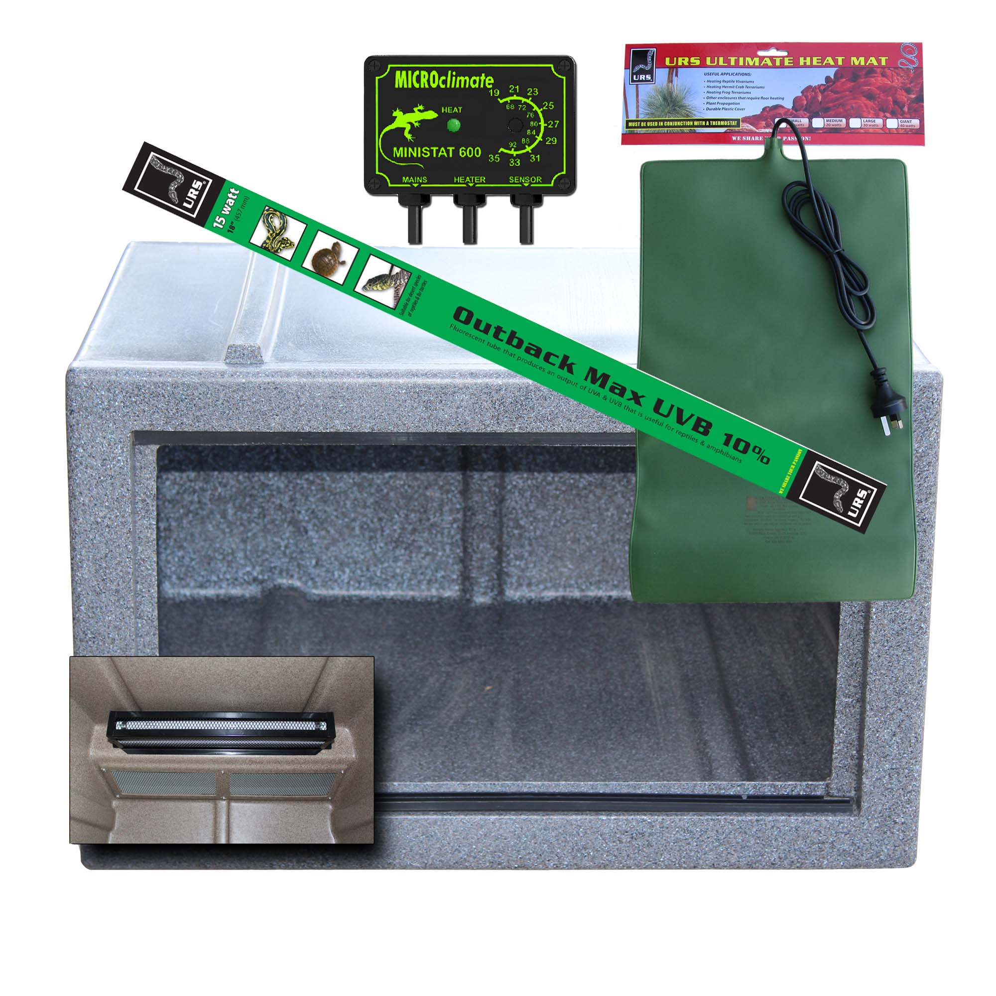 02.06bHL Deluxe Small URS Vivarium Millstone Heat & Light Pkg