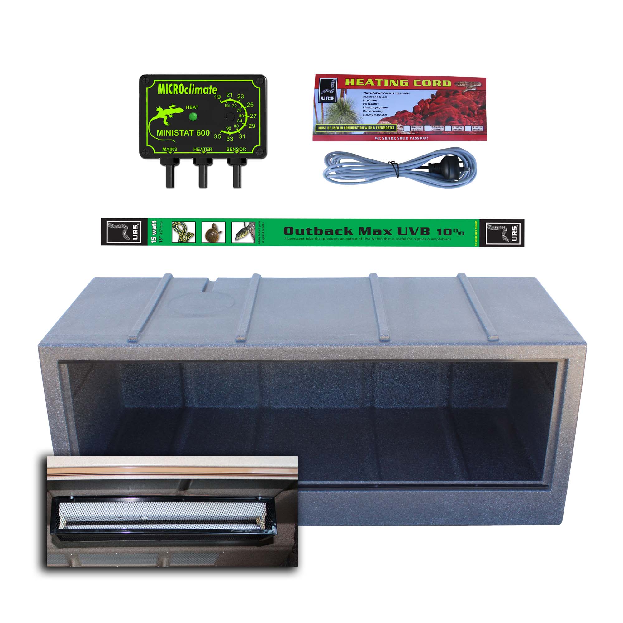 02.08bHL Deluxe Large URS Vivarium M/S Heat & Light Pkg (NO DOME)
