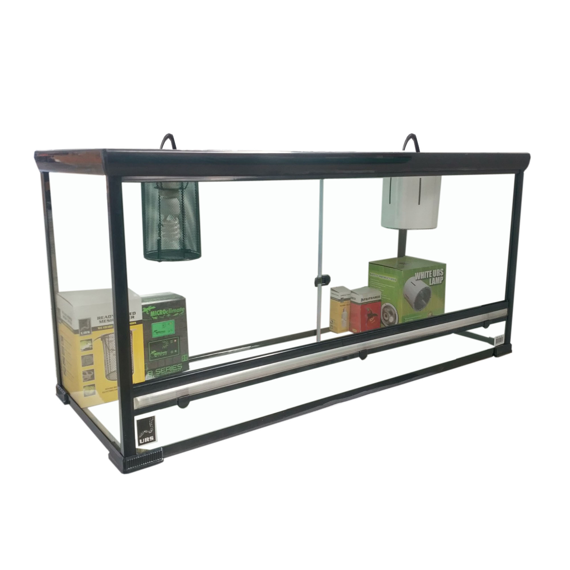 02.14ei  URS Double Large Terrarium with Heat & Light Package WHITE