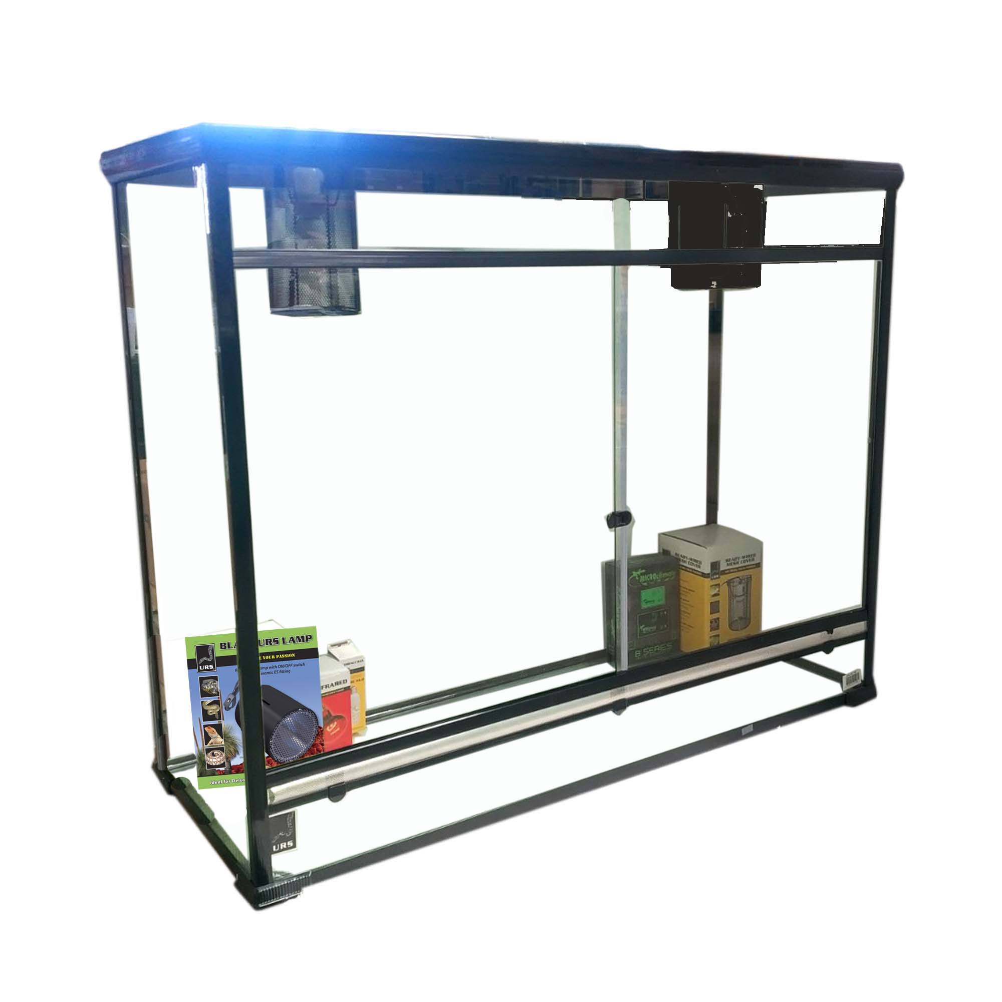 02.14fib URS Tall Giant Terrarium with Heat & Light Package BLACK
