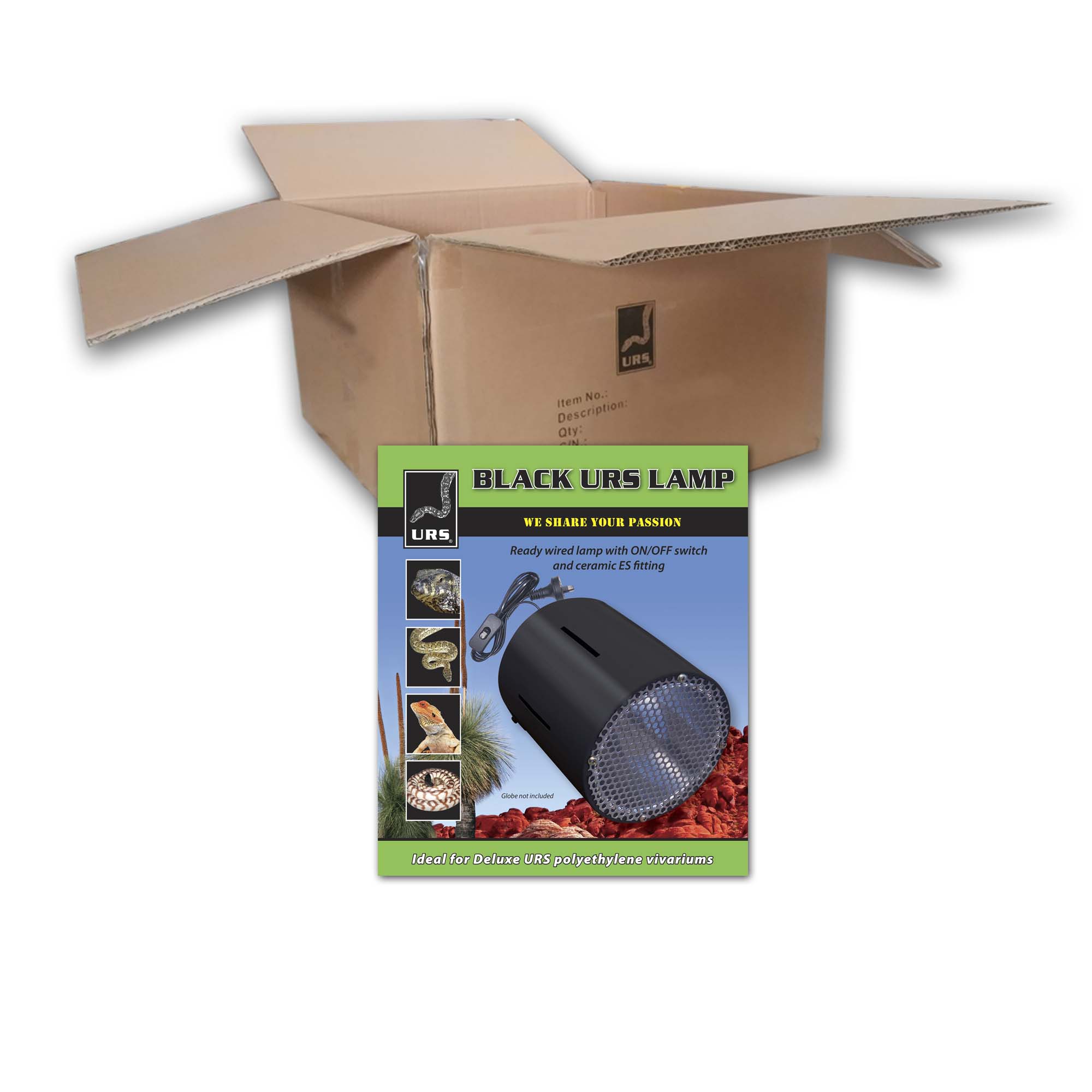 04.16b URS Vivarium Lamp - Black (BOX of 12)