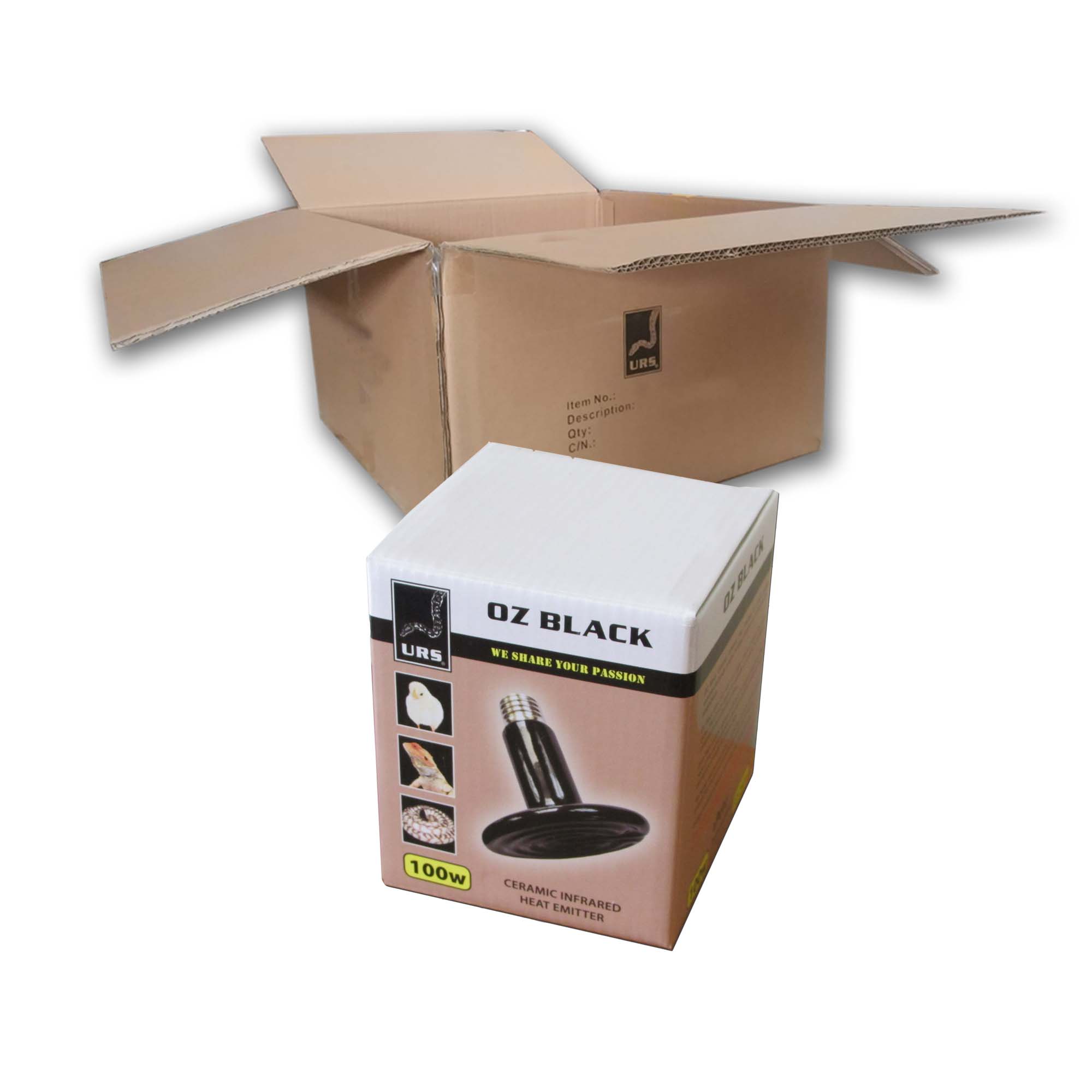 04.41 Ceramic Oz Black (Box of 50) 100W