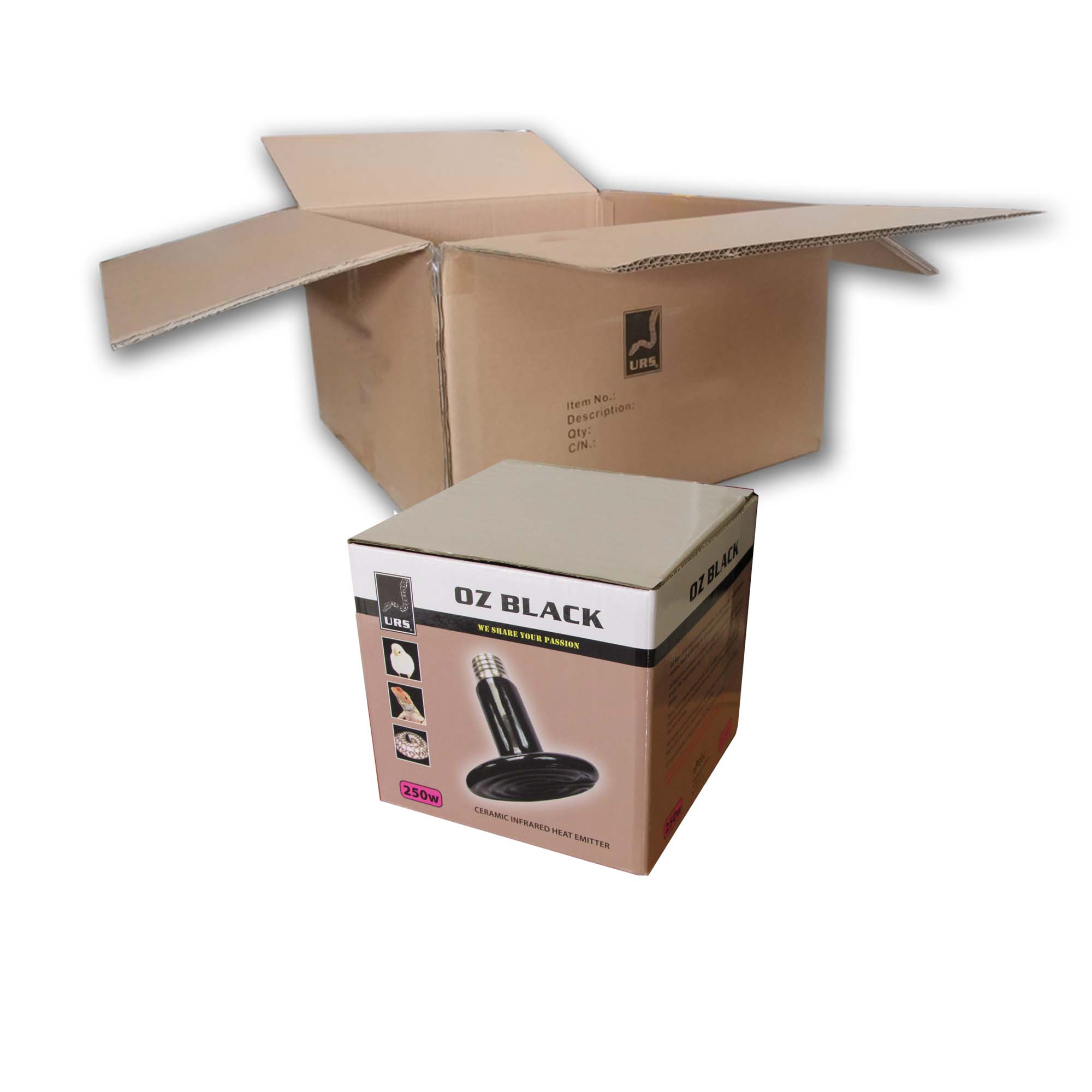 04.43 Ceramic Oz Black (Box of 50) 250W