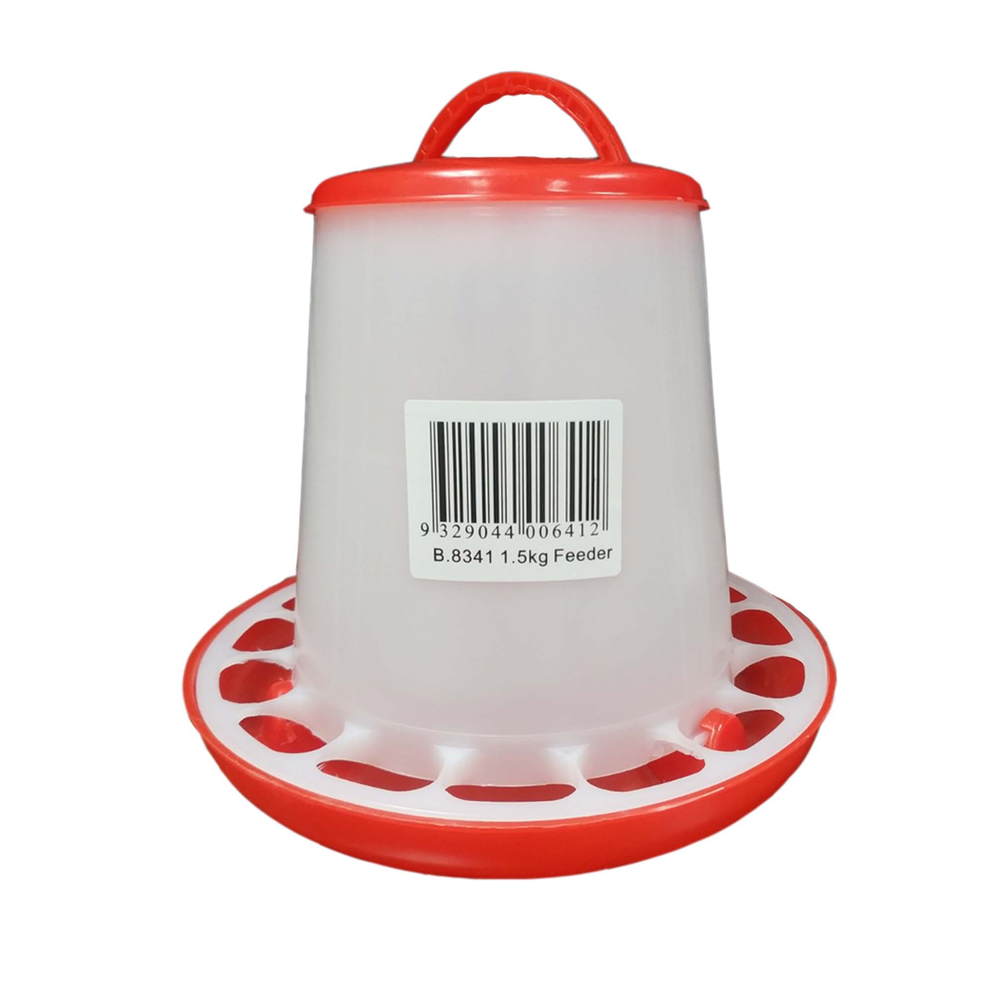 B.8341 iPetz Plastic Bird/Poultry Feeder 1.5kg - Red&White