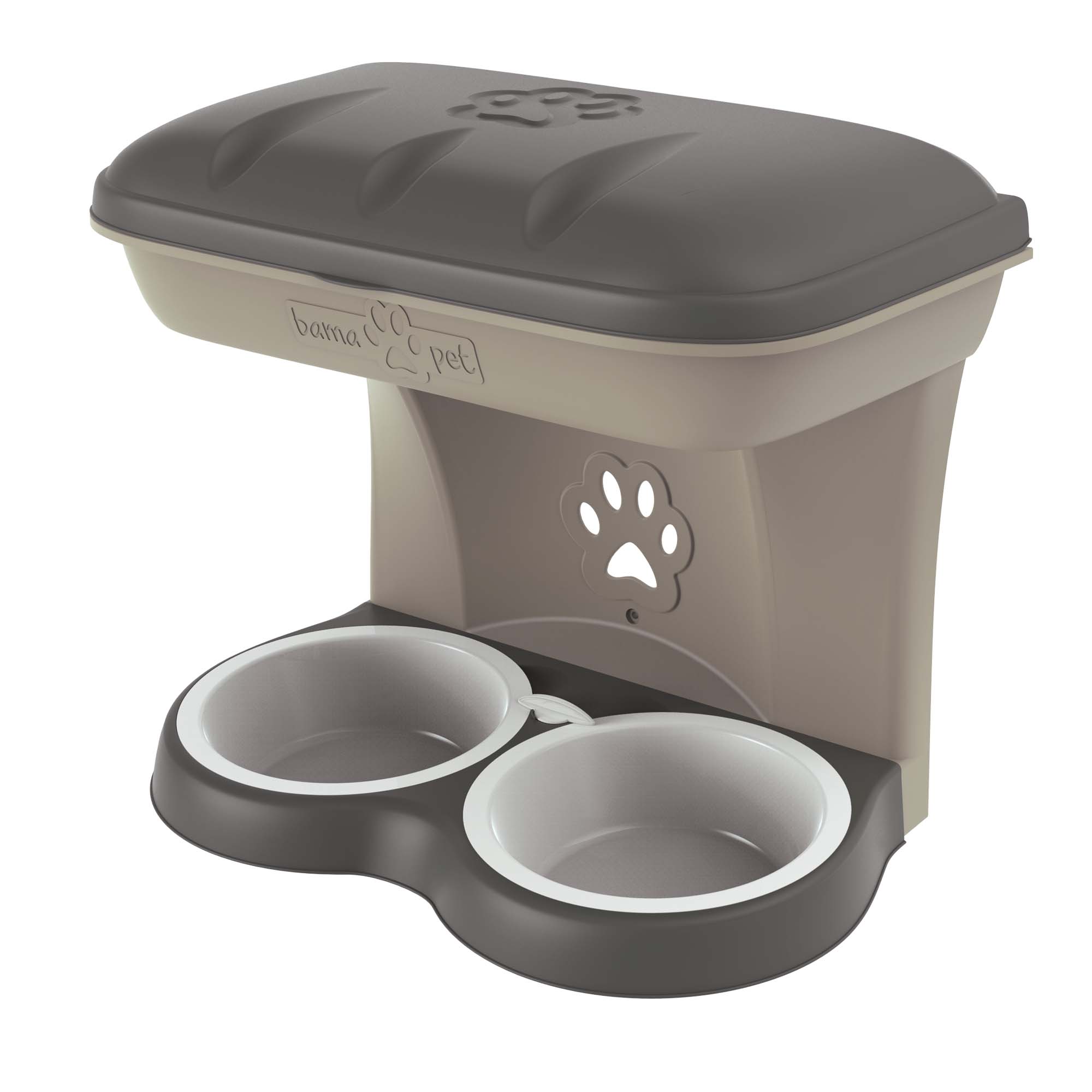D.B19040 Bama Pet Food Stand Taupe