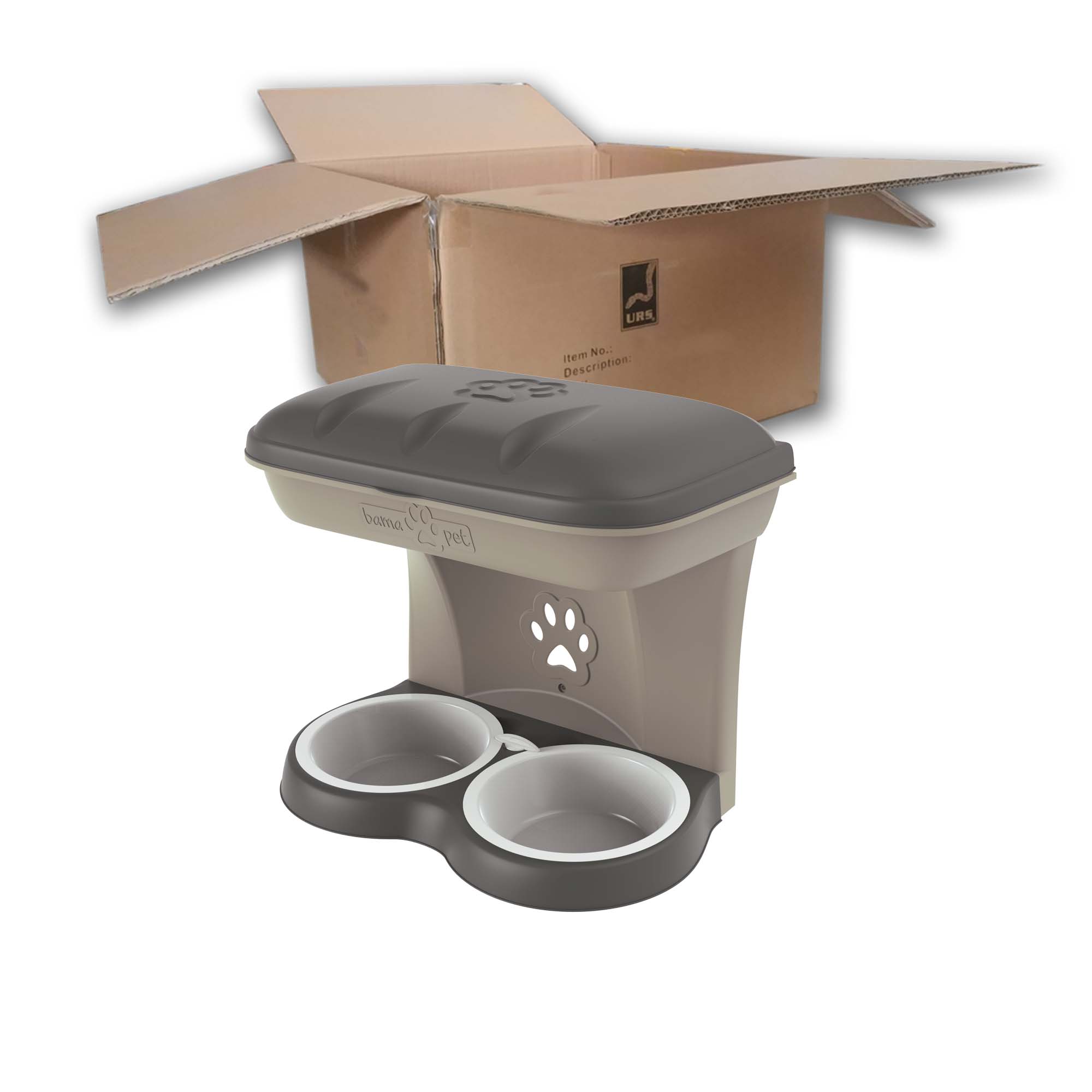 D.B19040 Bama Pet Food Stand Taupe (BOX OF 6)