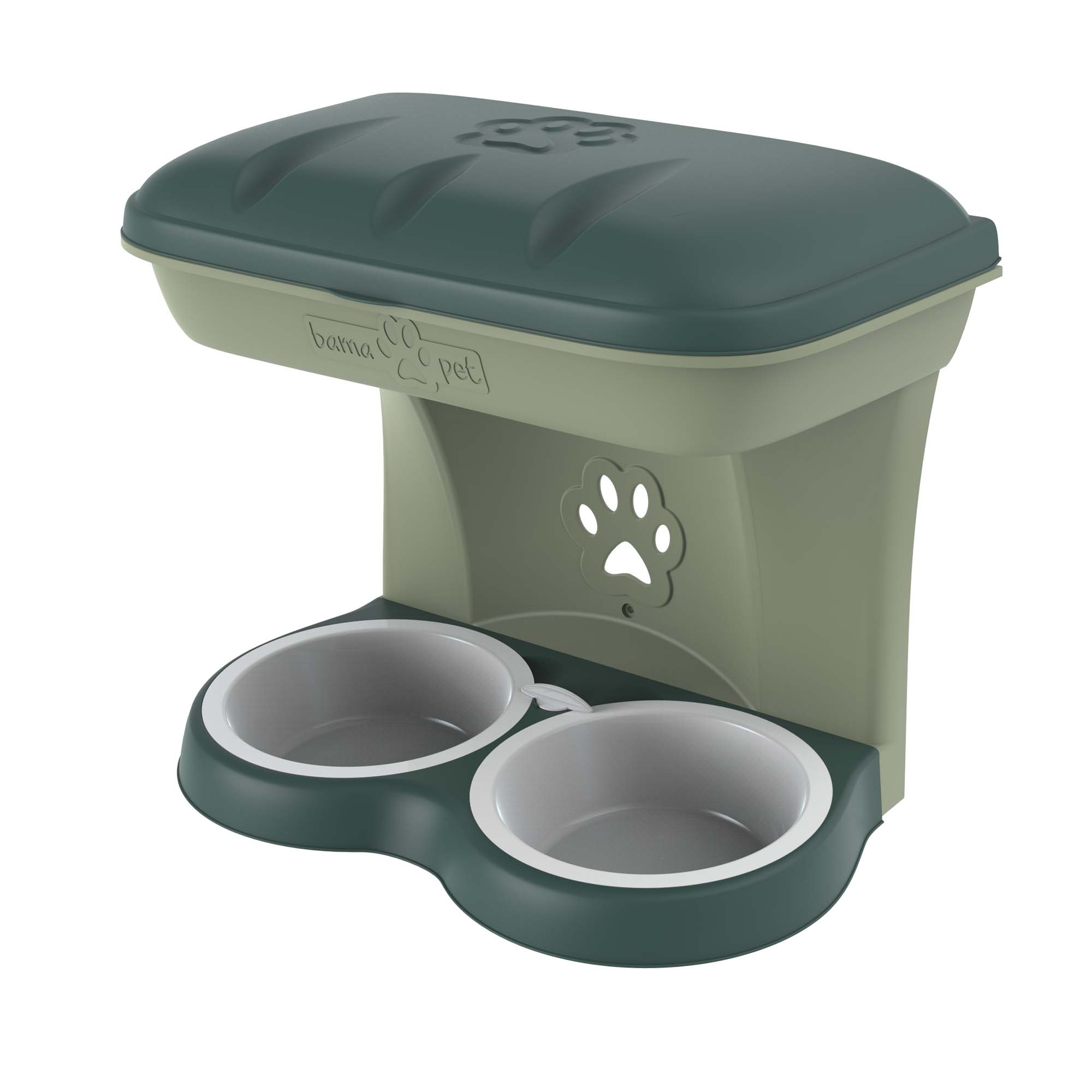 D.B19041 Bama Pet Food Stand Green