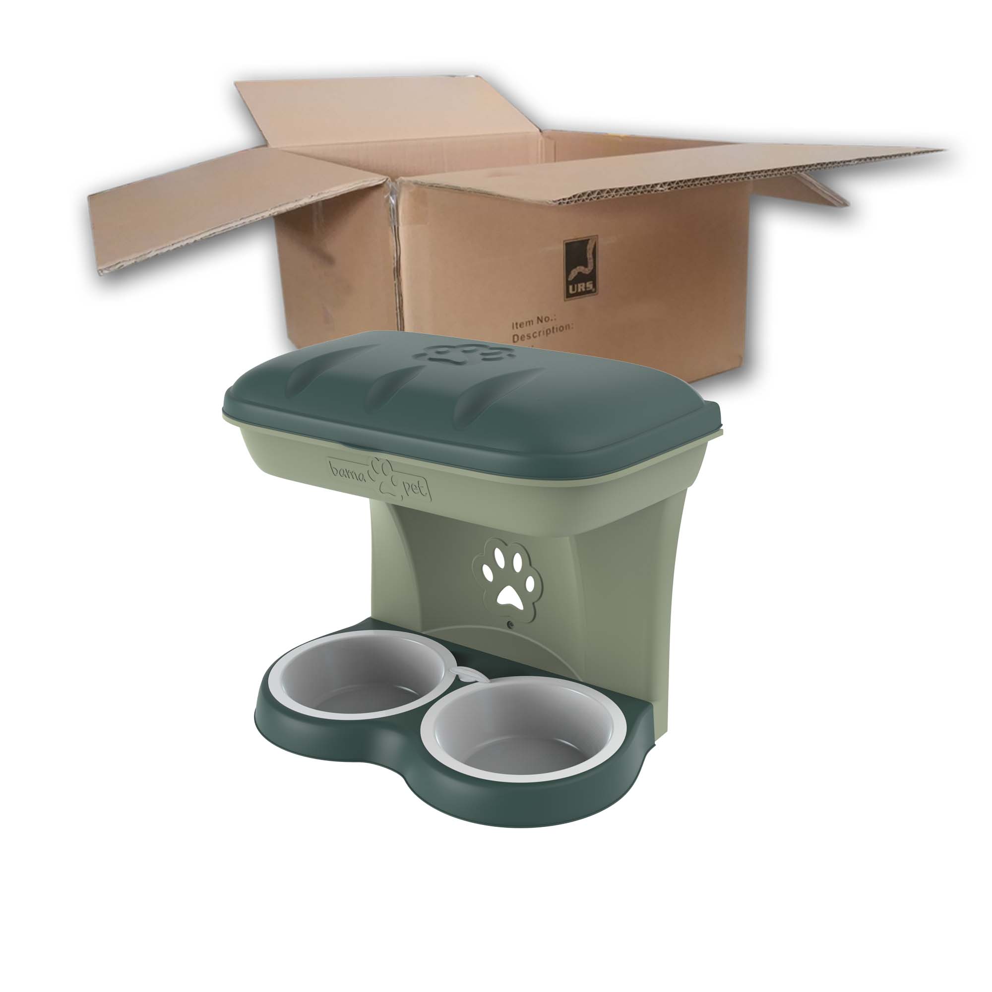 D.B19041 Bama Pet Food Stand Green (BOX OF 6)