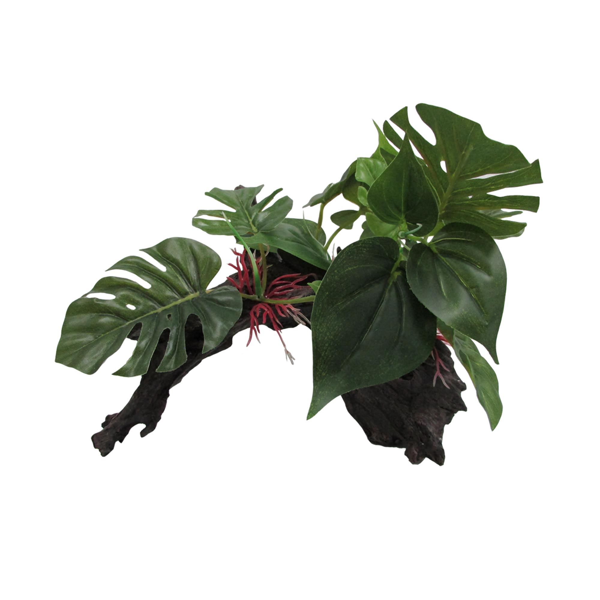 O.SPDW37 Plastic Plant on Driftwood 37x25.5x27cm