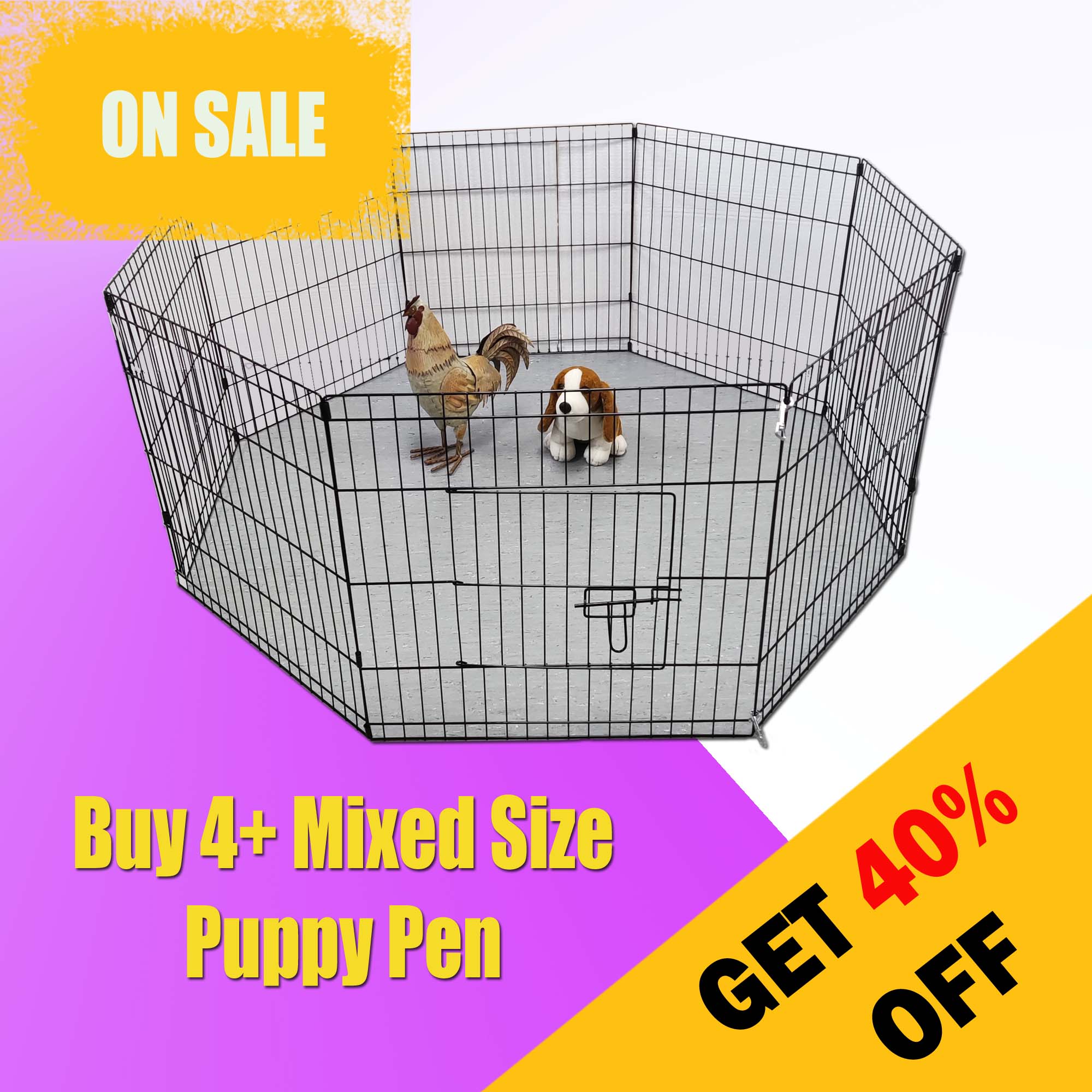 Buy 4+ mixed size puppy pen 40% OFF