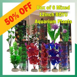 Mixed Box of 6 - Boyu Plastic Plants - 12 inch SPECIAL