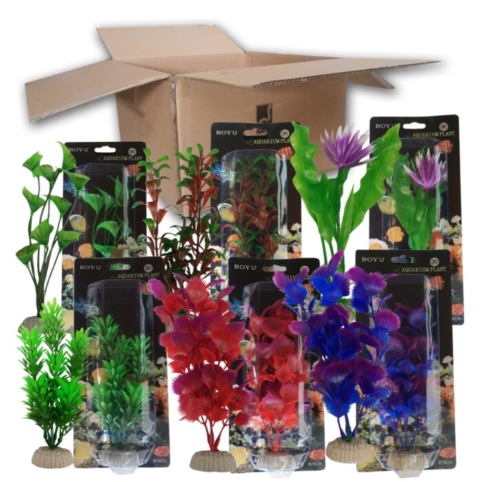 Mixed Box of 6 - Boyu Plastic Plants - 8 inch