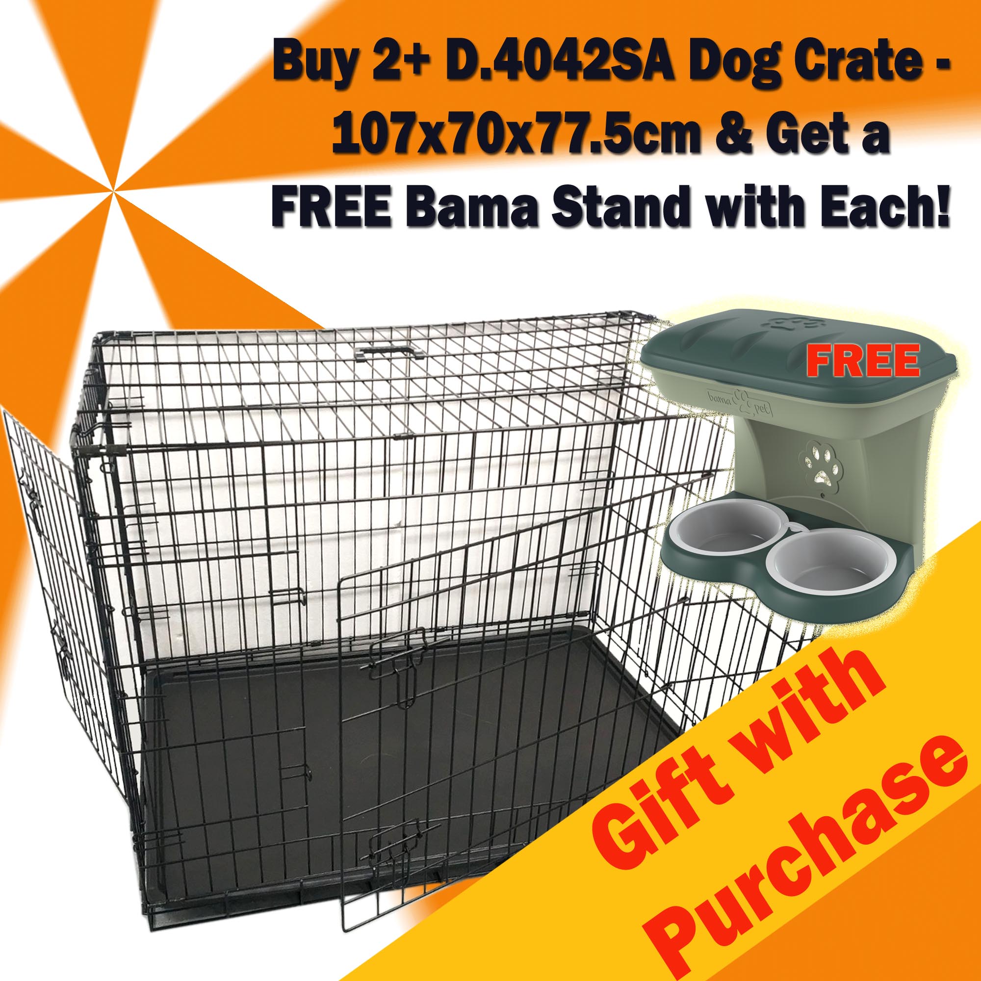 D.4042SA Dog Crate XLarge - Buy 2 Get FREE Gifts with Purchase!